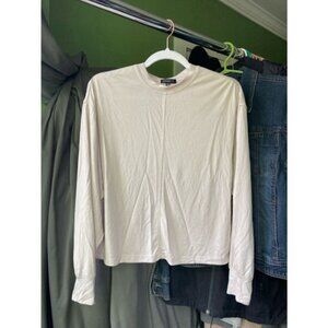 Womens Dynamite Beige Long Sleeve Shirt XS